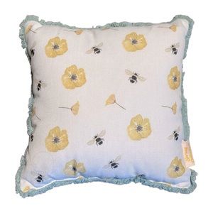 Small flowery throw pillow